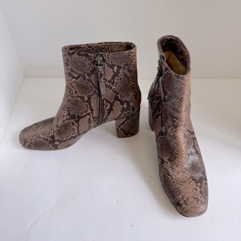 Splendid Brown Leather Python Print Heather Lii A… - image 1